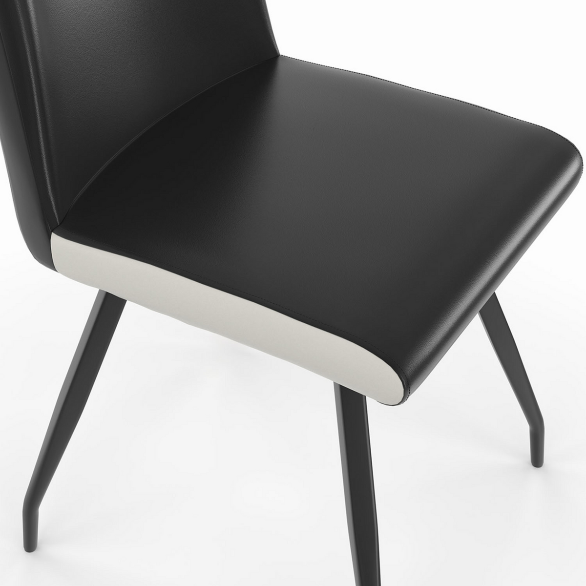 ID MARKET Lot de 6 chaises ADA noires liseré blanc pied araignée pour salle à manger