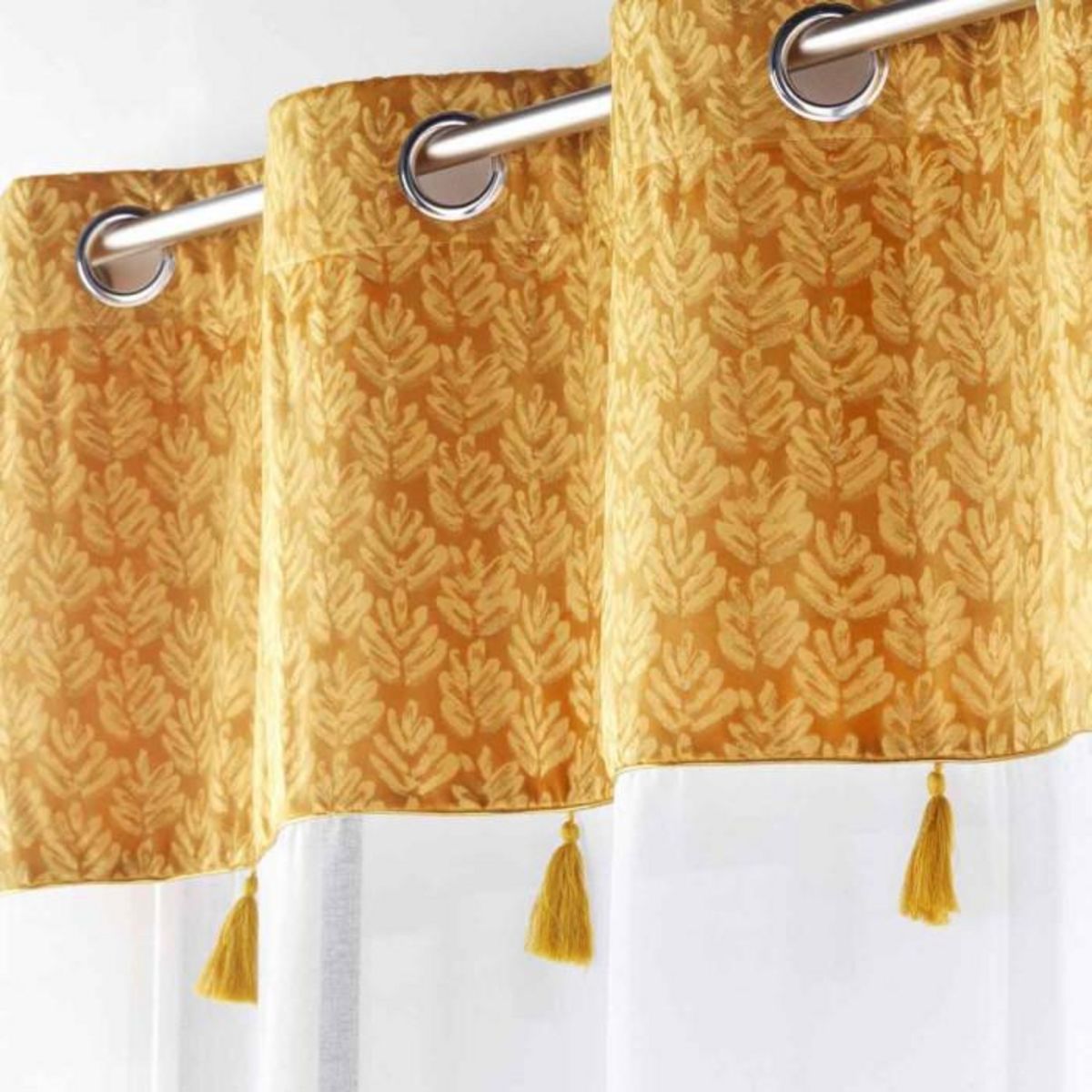 Paris Prix Rideau Voilage à Œillets  Evie  140x240cm Ocre