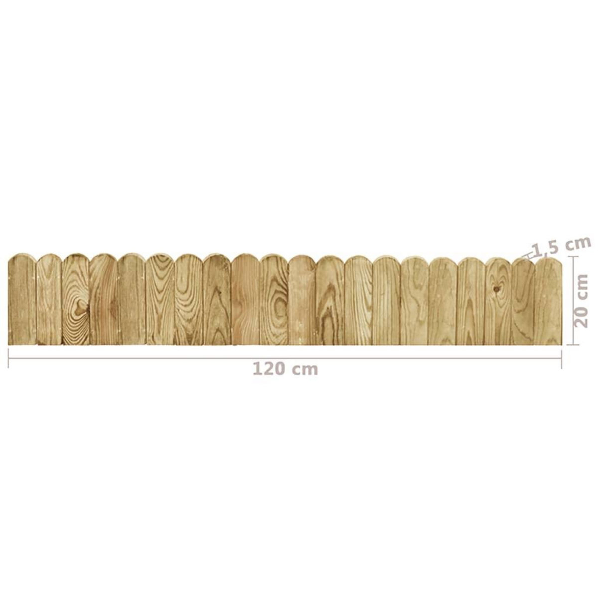 VIDAXL Rouleau de bordure Vert 120 cm Bois de pin impregne