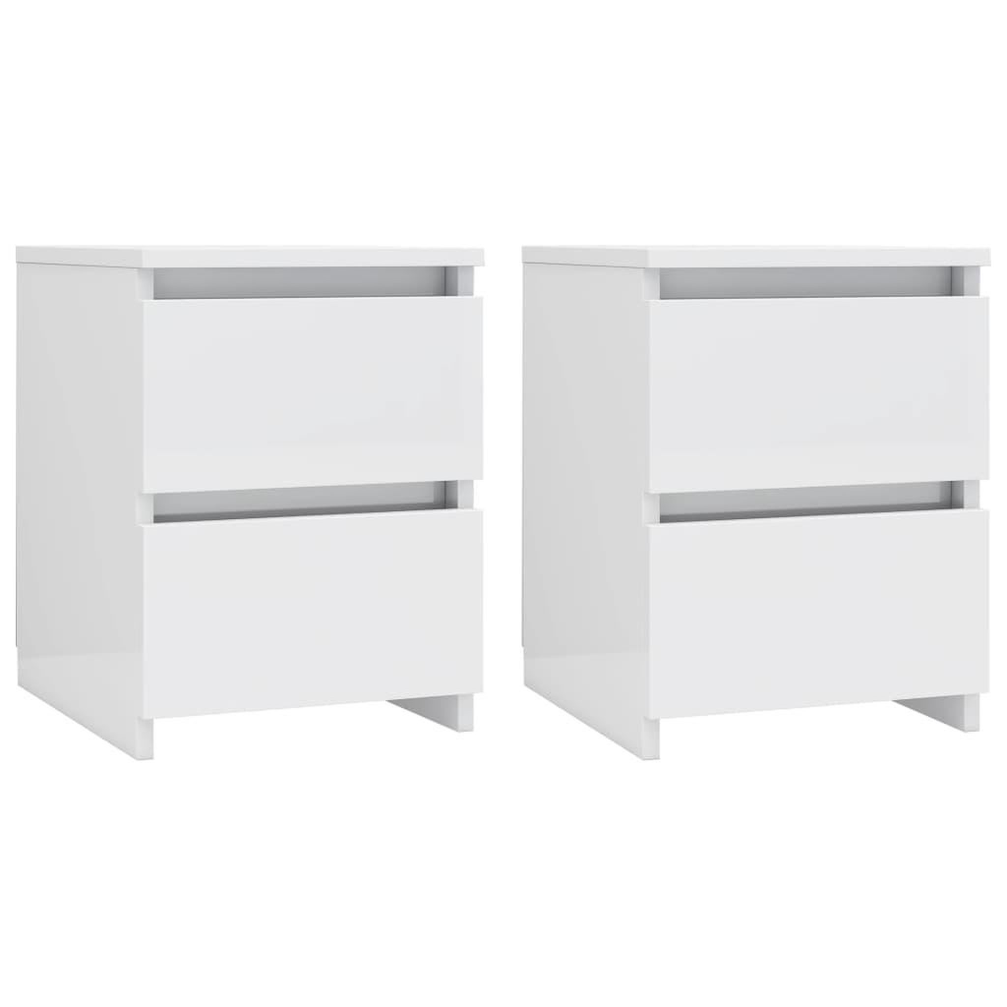 Voir la diapositive 2 : VIDAXL Tables de chevet 2 pcs Blanc brillant Bois d'ingenierie