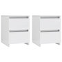 Voir la diapositive 2 : VIDAXL Tables de chevet 2 pcs Blanc brillant Bois d'ingenierie