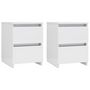 Voir la diapositive 2 : VIDAXL Tables de chevet 2 pcs Blanc brillant Bois d'ingenierie