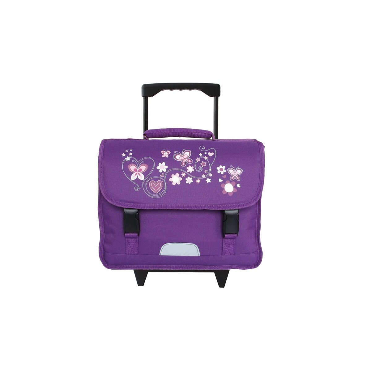 POUCE Cartable roulettes papillons violet pas cher Auchan