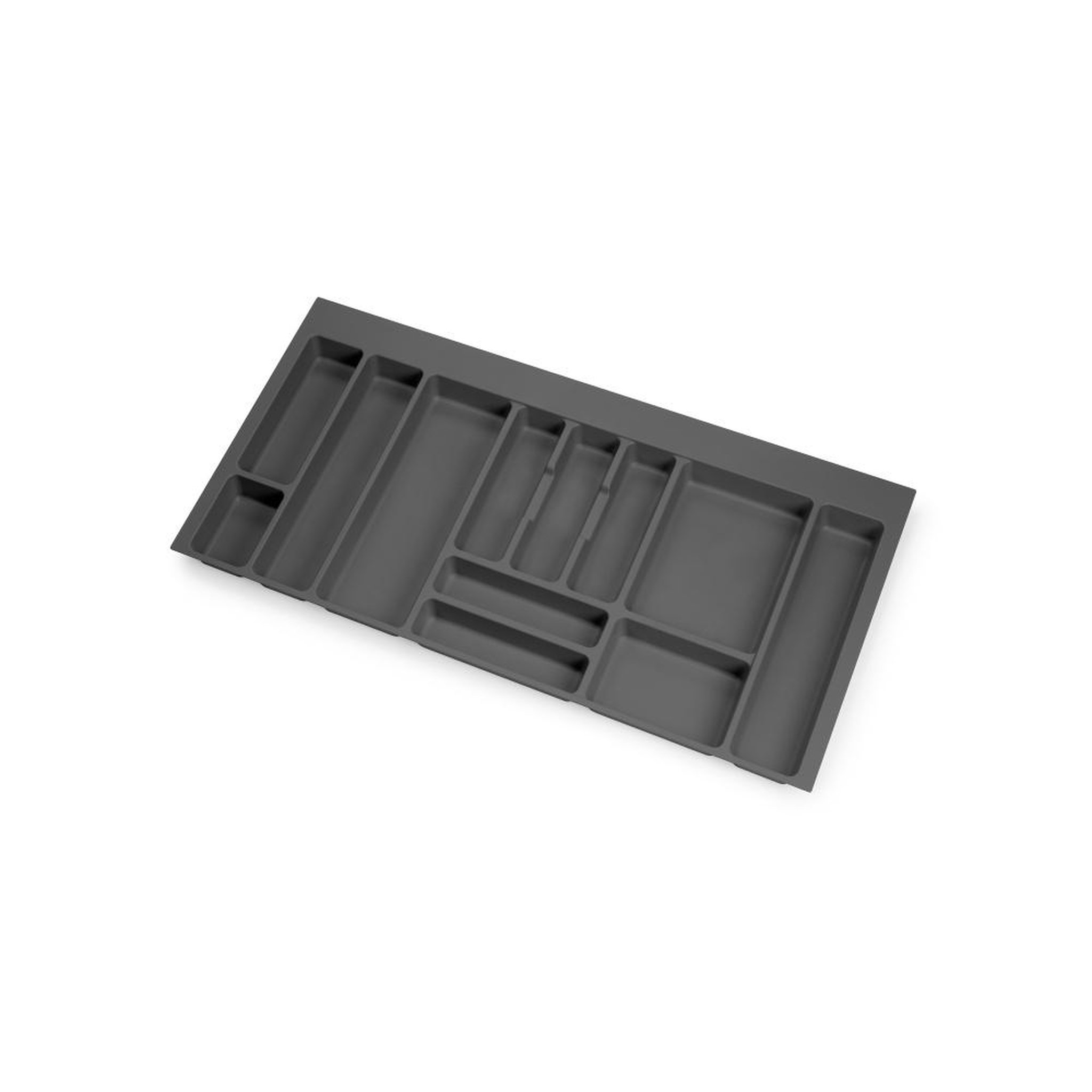 EMUCA SRL Range-couverts Optima pour tiroir universel -  module 1.000mm -  Plastique -  Gris antracite