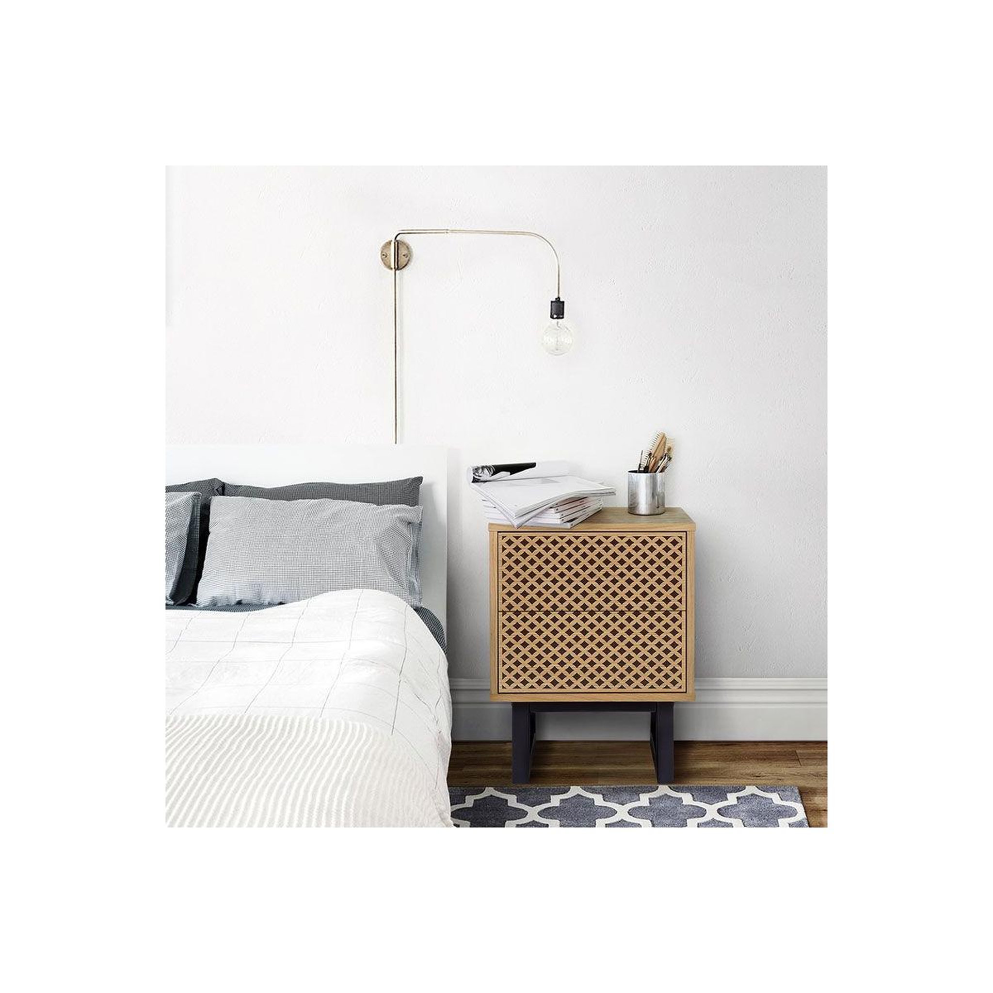 Voir la diapositive 6 : Paris Prix Table de chevet design en bois  camden  53cm naturel