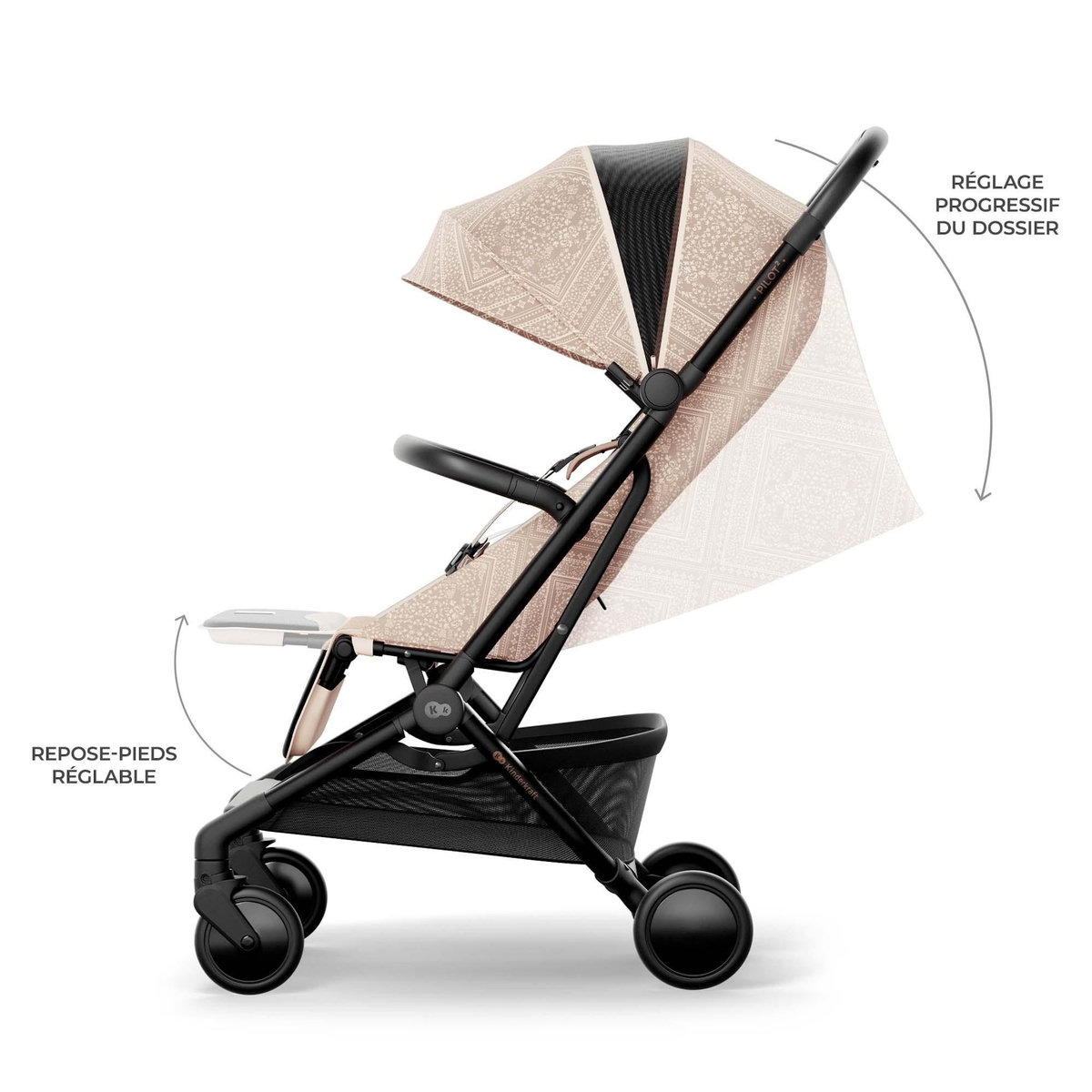 KINDERKRAFT Poussette compacte et facile à plier pour voyages et déplacements