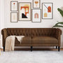 Voir la diapositive 1 : VIDAXL Canape Chesterfield 3 places marron tissu