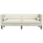 Voir la diapositive 4 : VIDAXL Canape Chesterfield avec traversins 3 places creme velours