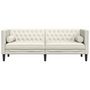 Voir la diapositive 4 : VIDAXL Canape Chesterfield avec traversins 3 places creme velours