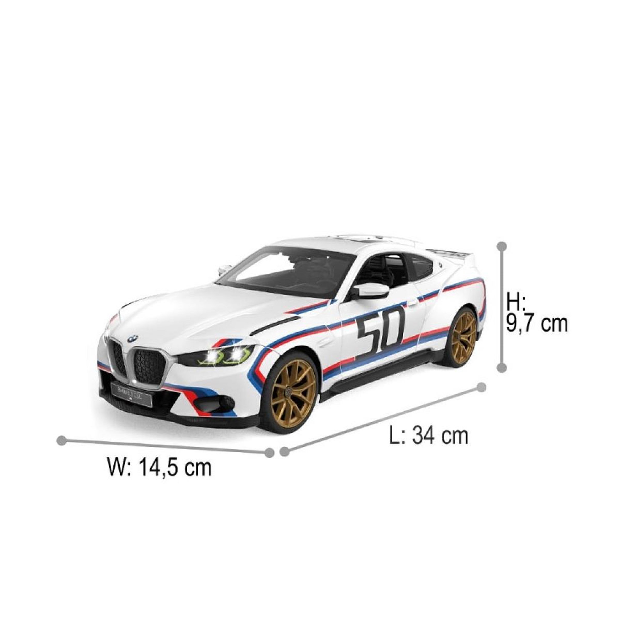 Voir la diapositive 3 : Jamara Voiture télécommandée BMW 3.0 CSL 1:14 blanc 2,4GHz
