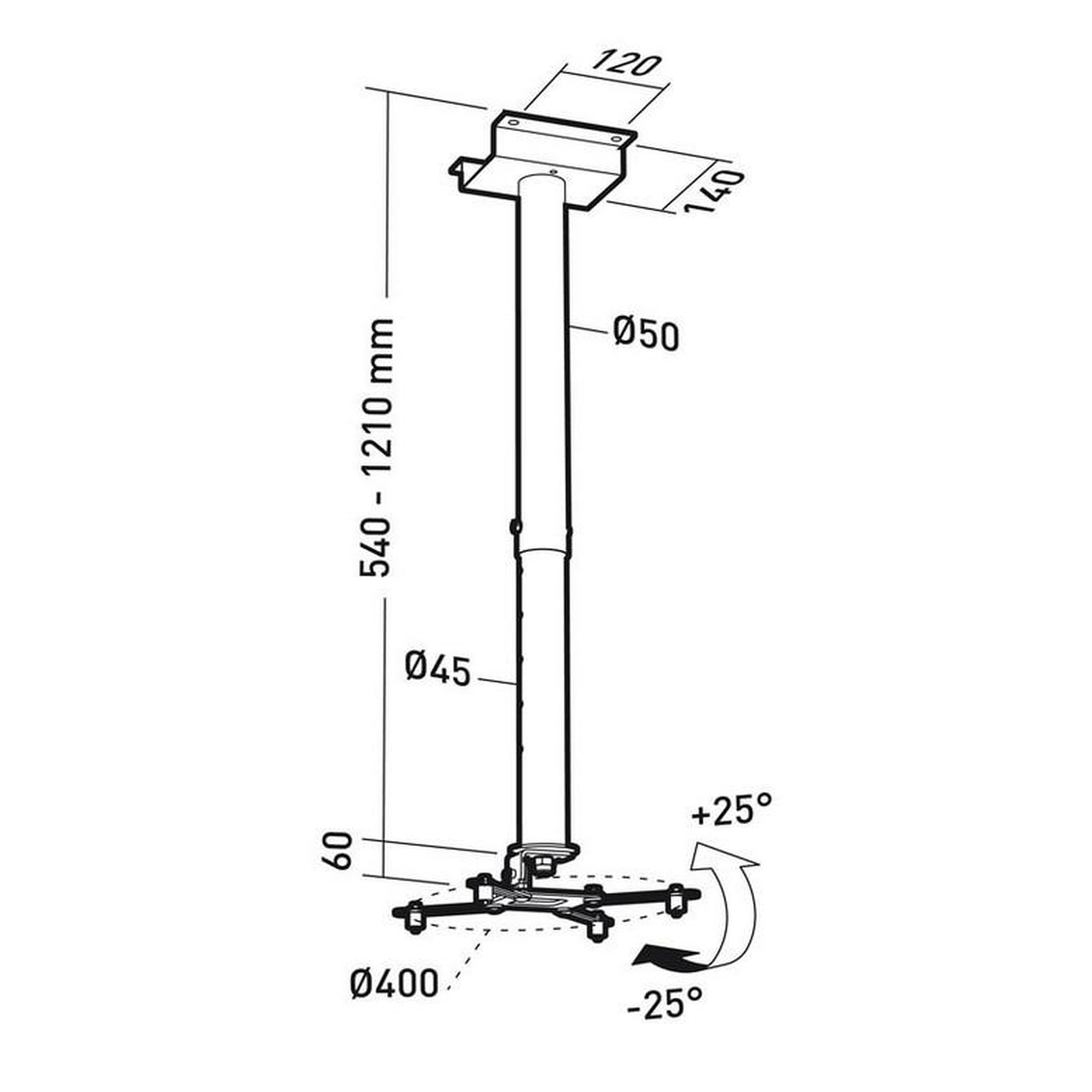 Voir la diapositive 2 : Erard Support plafond pour vidéoprojecteurs - 002431