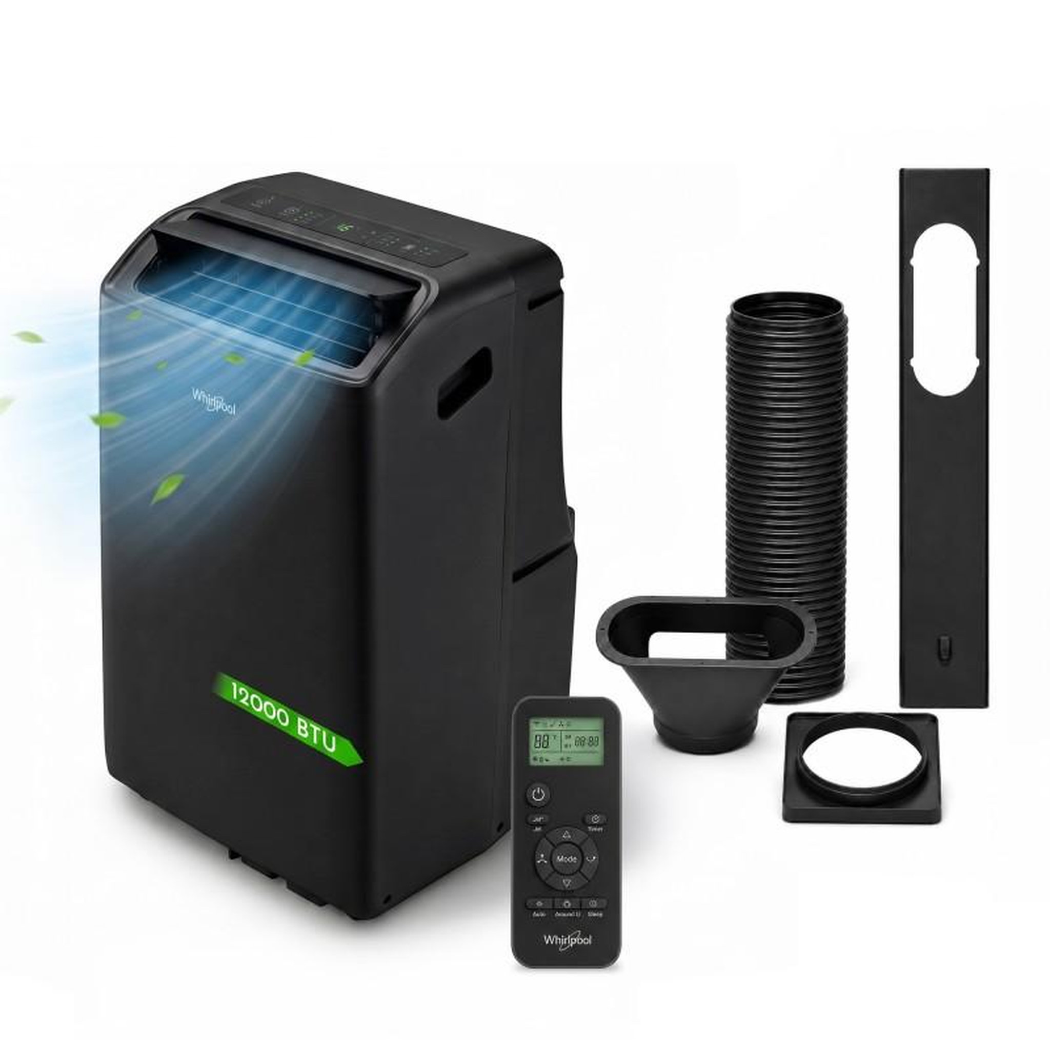 Whirlpool - climatiseur mobile réversible connecté - 12000 btu - wi-fi