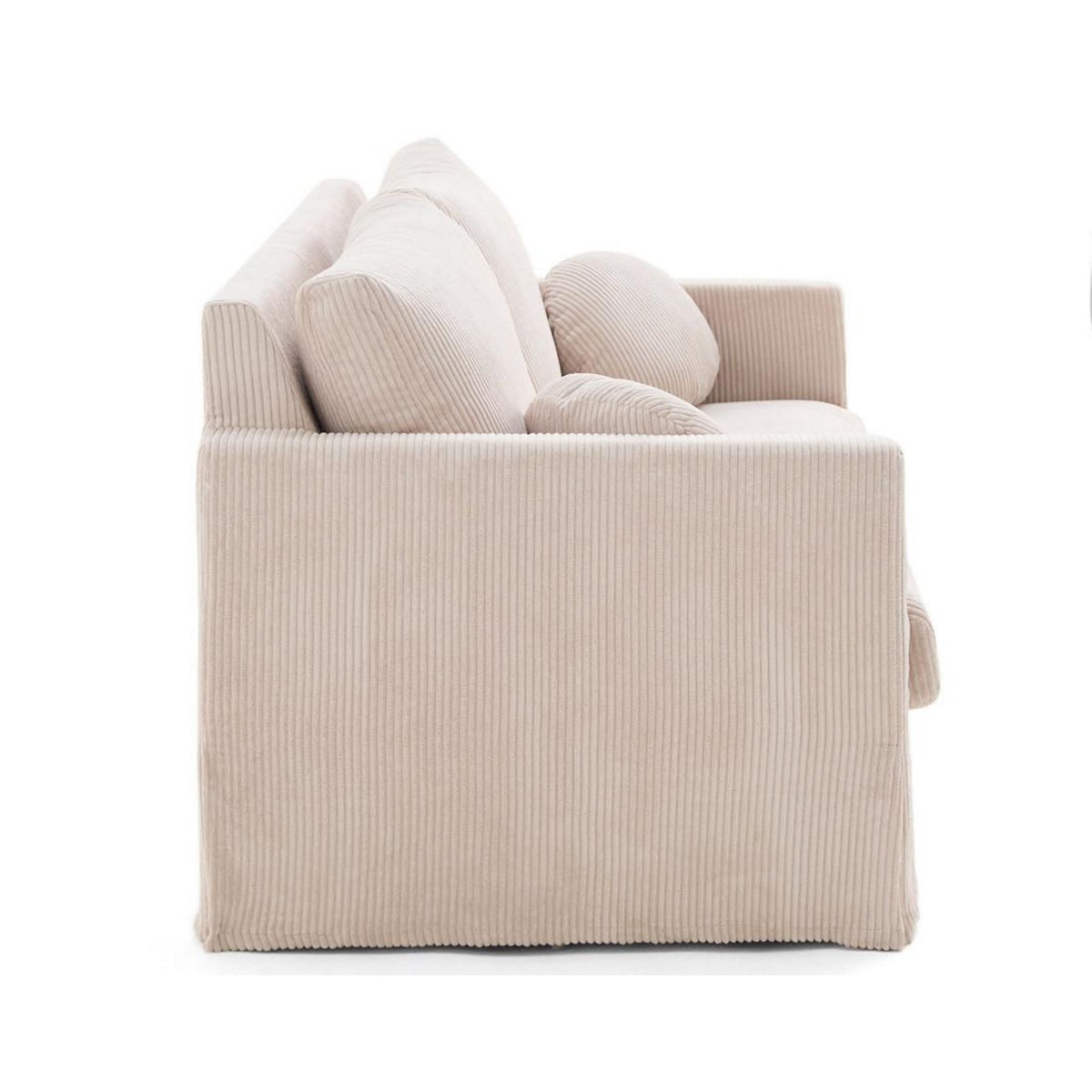 LISA DESIGN Serena - canapé droit déhoussable 3 places en velours côtelé