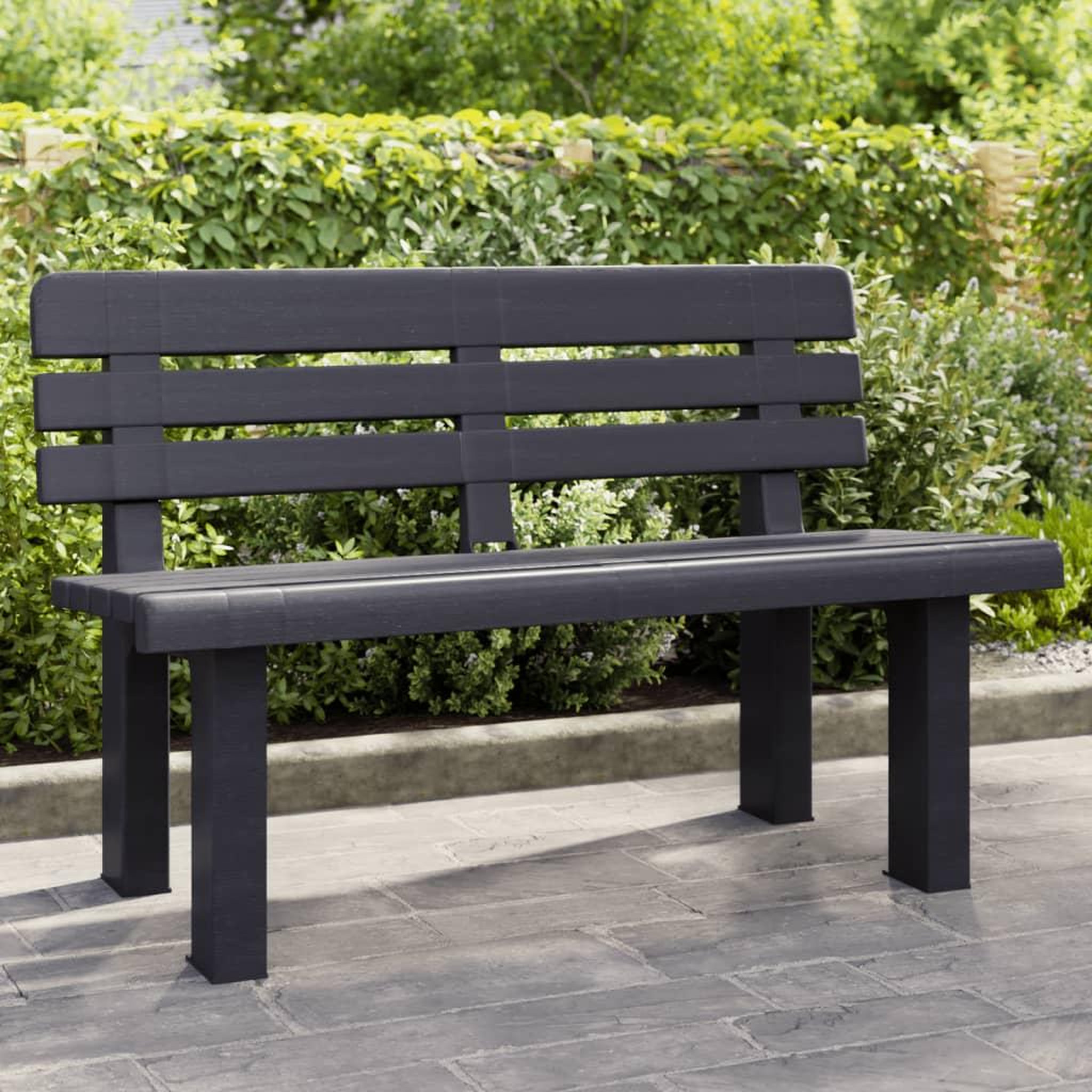 VIDAXL Banc de jardin anthracite 110x52x71 cm polypropylene