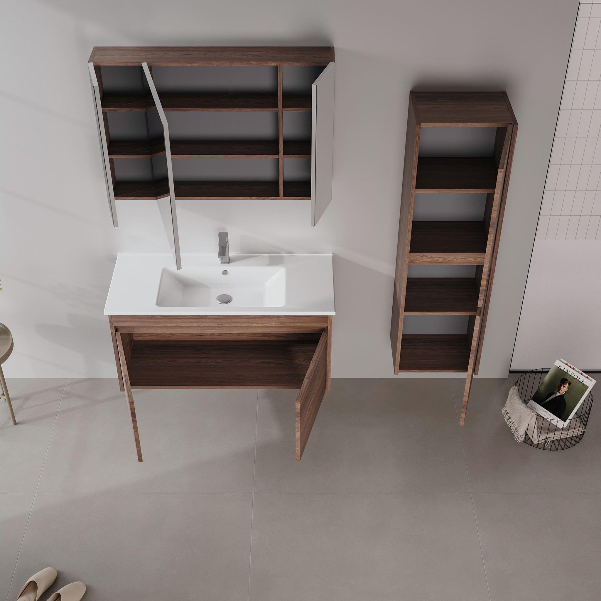 Voir la diapositive 3 : Habitat et Jardin Meuble Vasque  Side 100 v3  - 100 x 45 x 52 cm - Dark Walnut