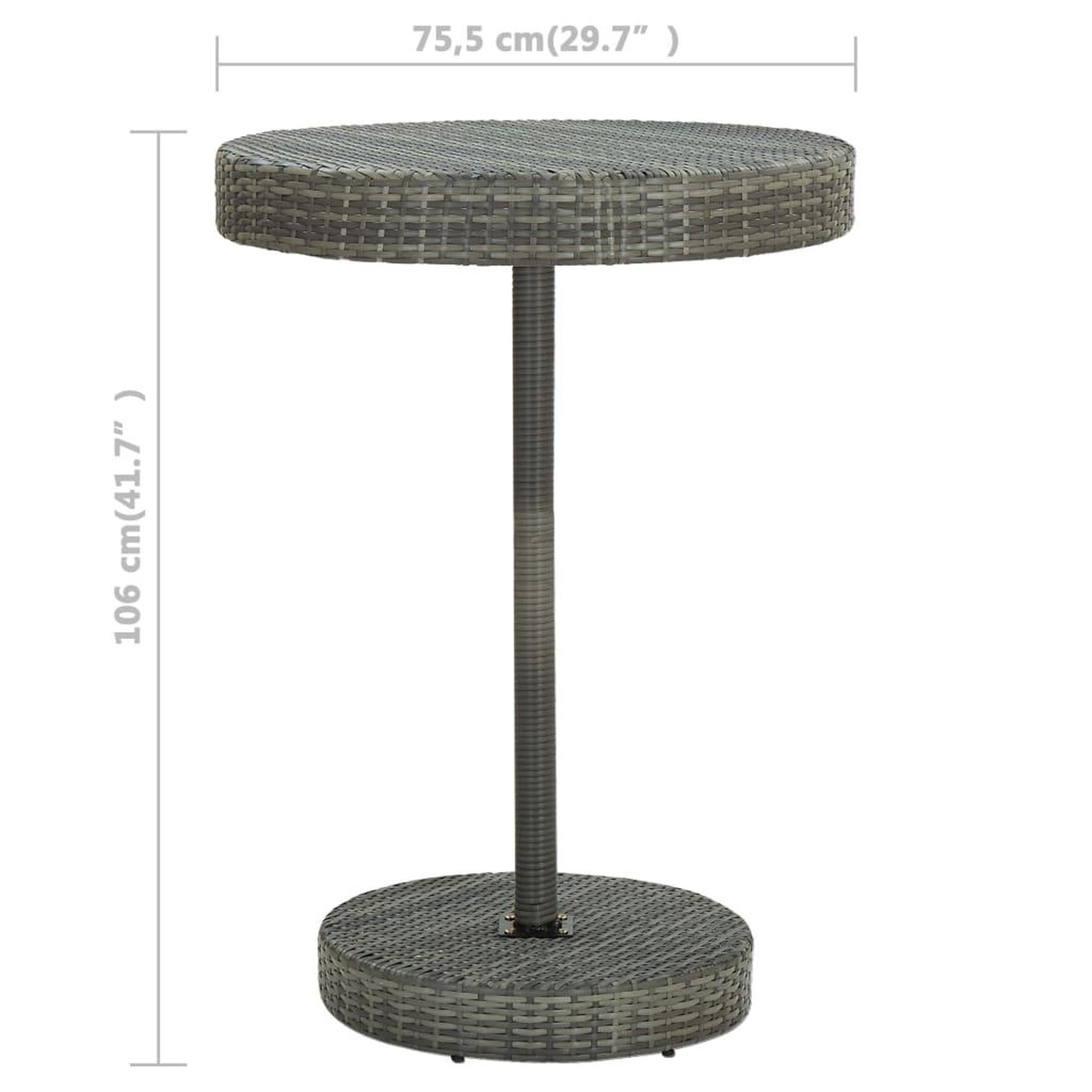 Voir la diapositive 6 : VIDAXL Ensemble de bar de jardin 5 pcs et coussins Resine tressee Gris