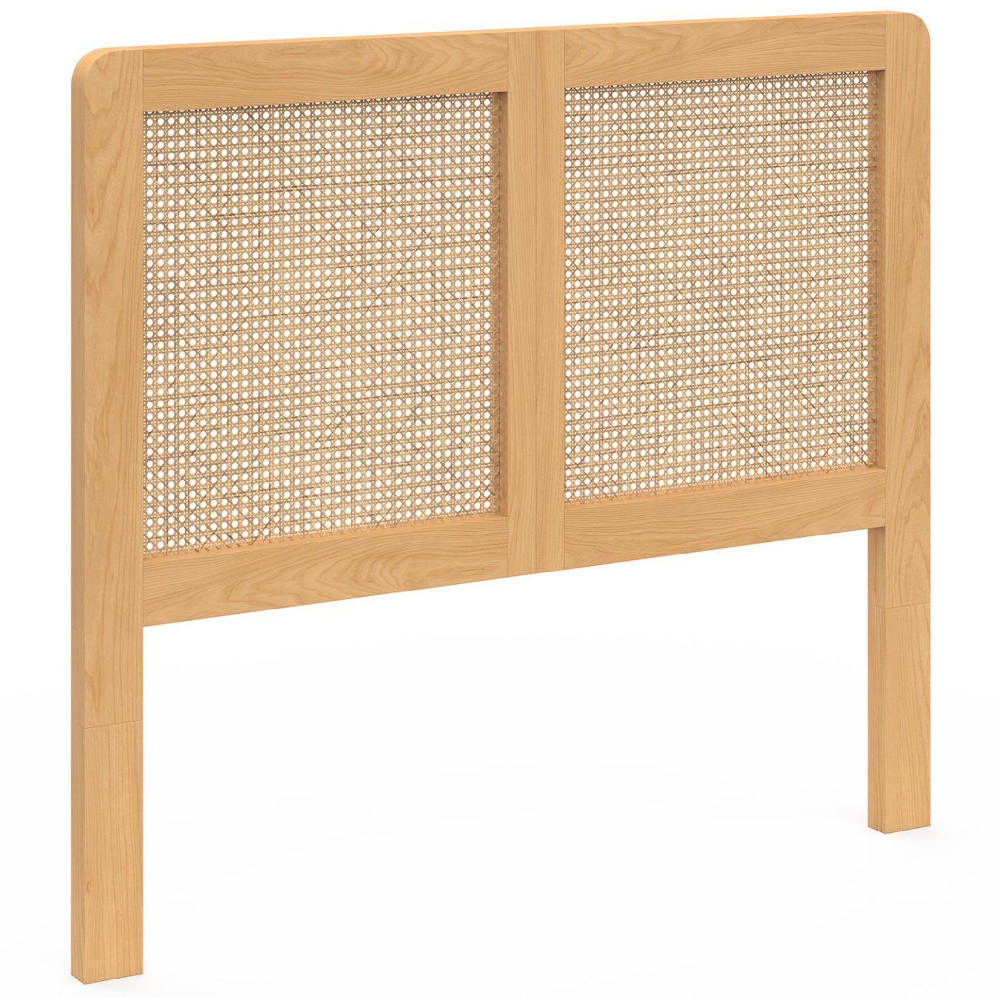 ID MARKET Tête de lit sur pied EDHEN 90 cm cannage et bois
