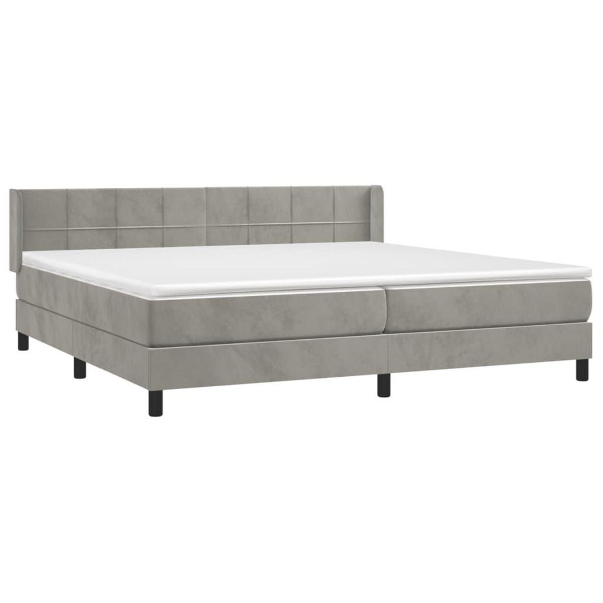 VIDAXL Sommier a lattes de lit et matelas Gris clair 200x200cm Velours