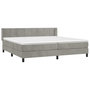 Voir la diapositive 3 : VIDAXL Sommier a lattes de lit et matelas Gris clair 200x200cm Velours