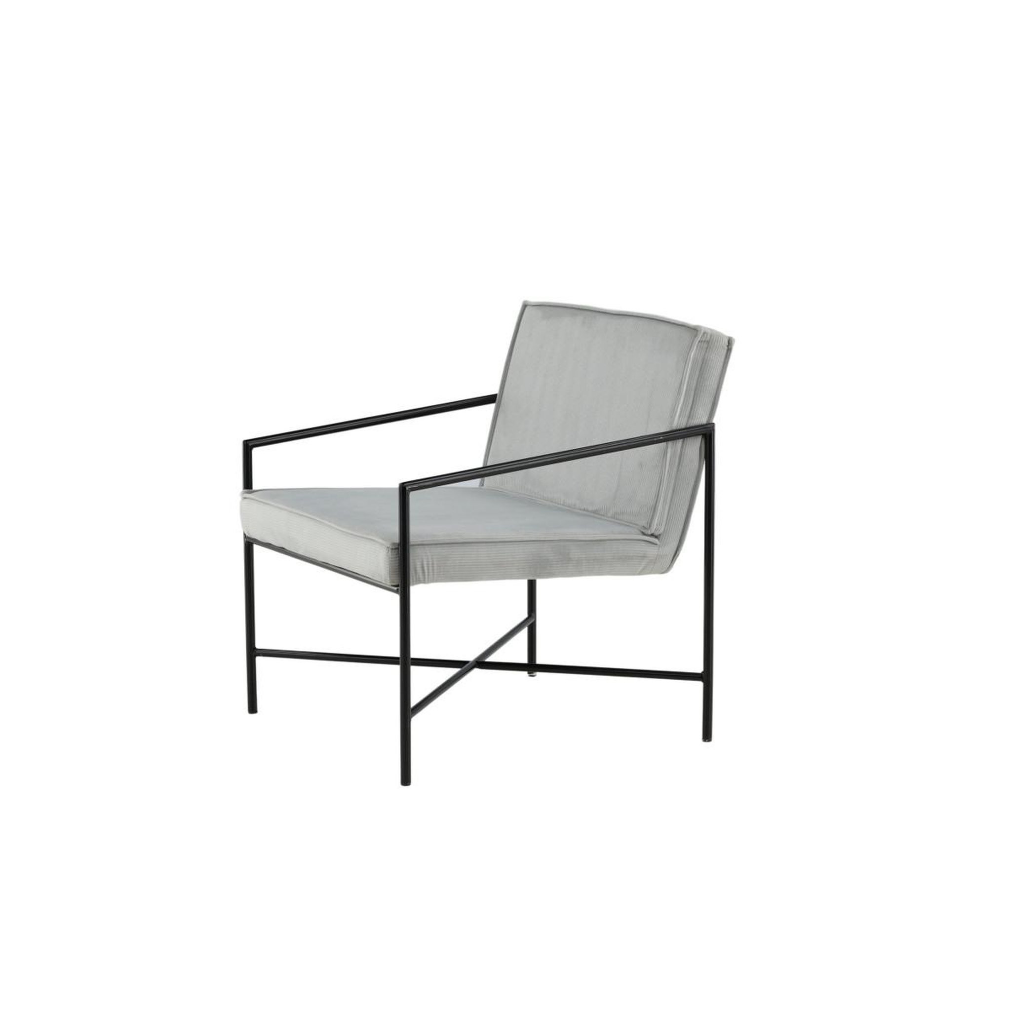 Voir la diapositive 4 : Paris Prix Fauteuil design velours côtelé  rakel  78cm gris