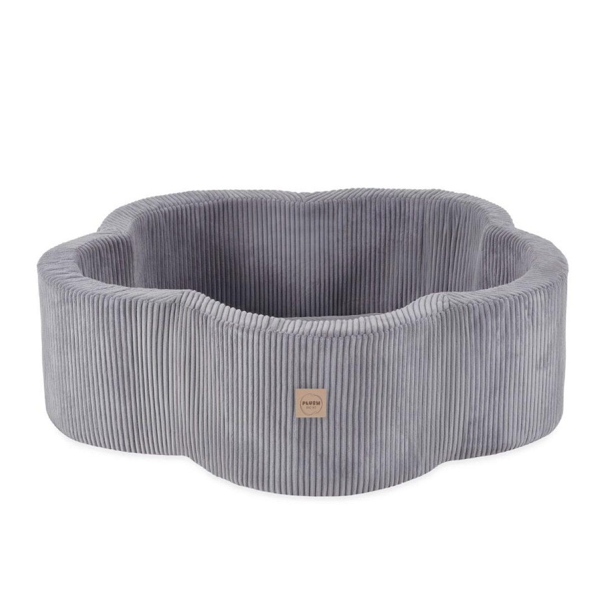 PLUSH NEST Piscine sèche 95x30 velours côtelé gris