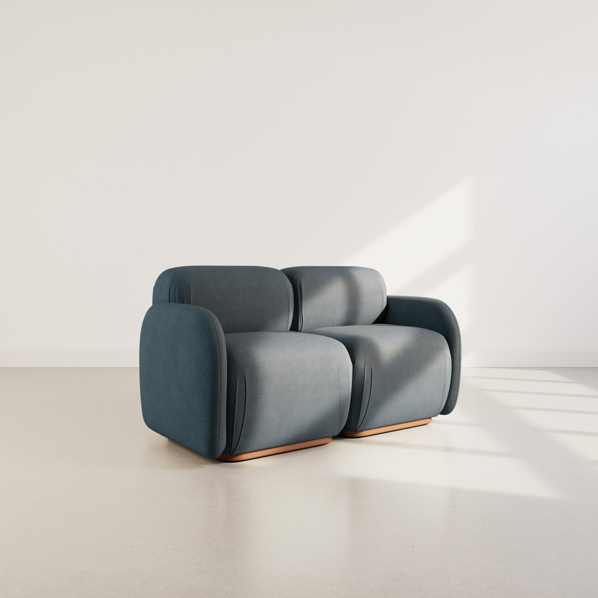 LISA DESIGN Penelope - canapé droit modulable 2 places en velours texturé