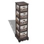 Voir la diapositive 1 : VIDAXL Etagere de rangement en bois 5 paniers en tissage Marron