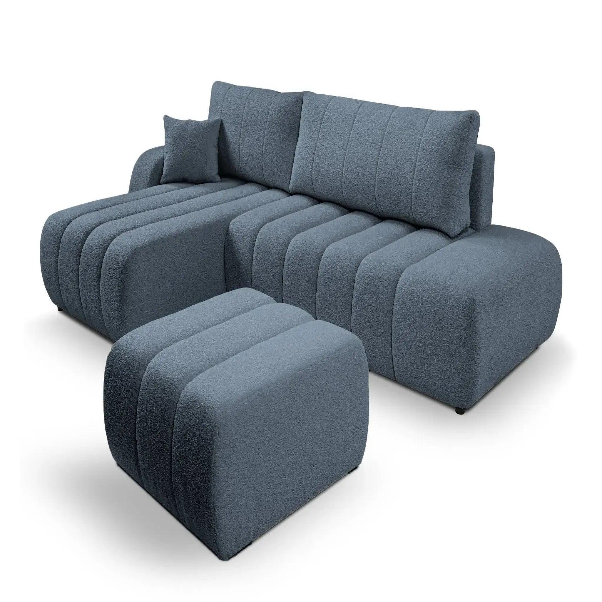 Voir la diapositive 6 : CASANOVA PARIS Celeste - pouf tissu bouclette