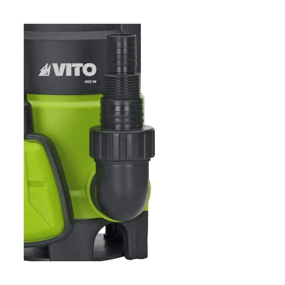 VITO Pompe de relevage Eaux usées 400W Pompe Vide-Cave Flotteur Inox Inondation Egouts Caves VITO