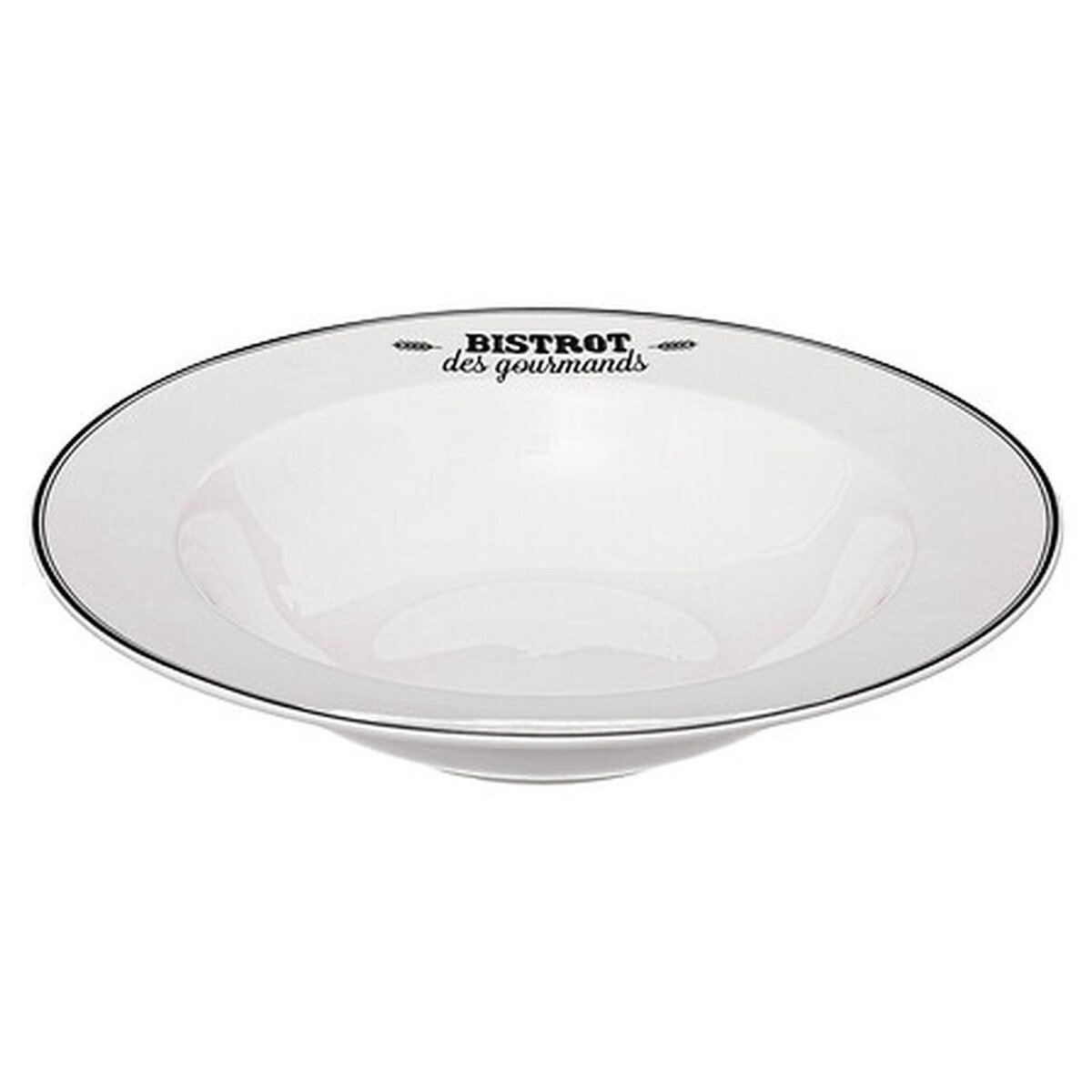 ATMOSPHERA Lot de 12 assiettes à pâtes  Bistrot des gourmands  - Blanc