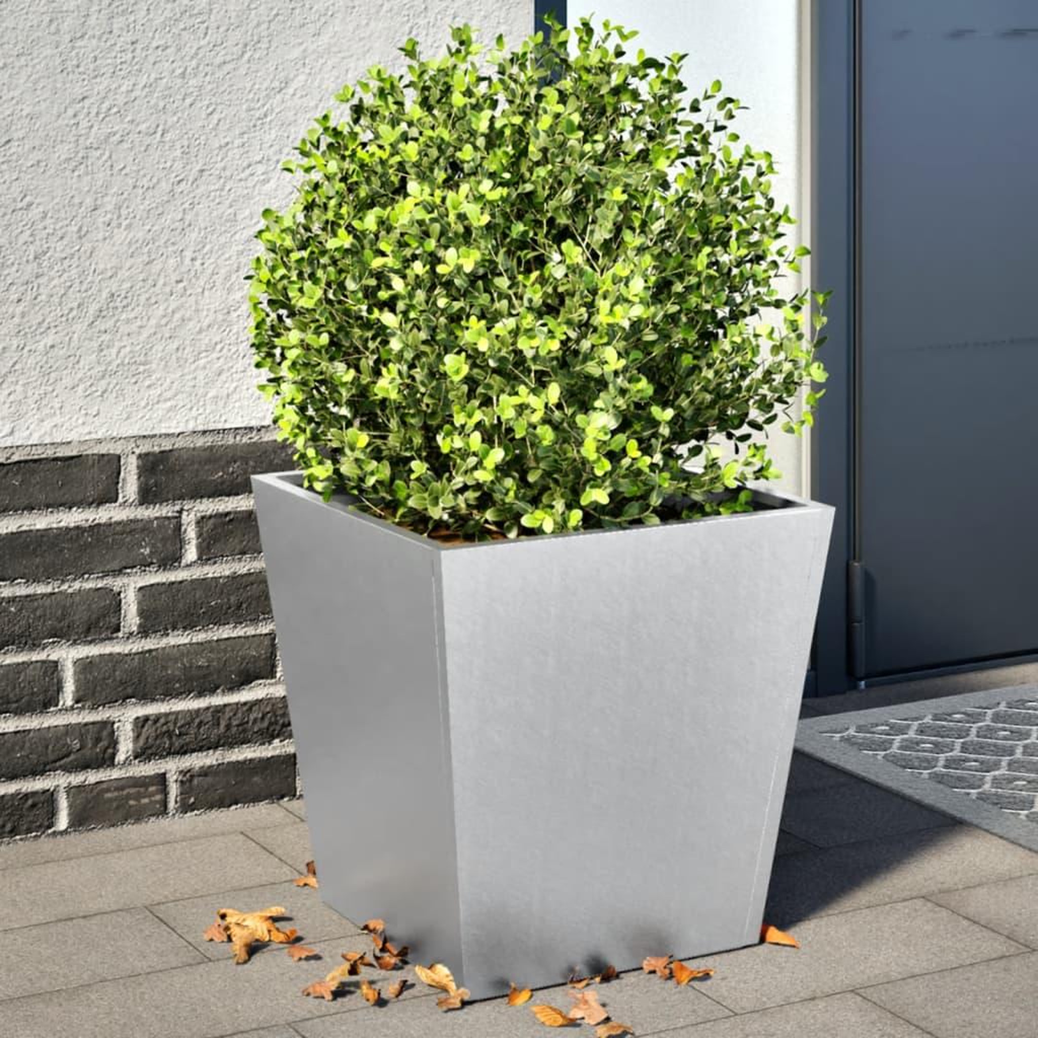 VIDAXL Jardinieres 2 pcs 40x40x40 cm acier galvanise