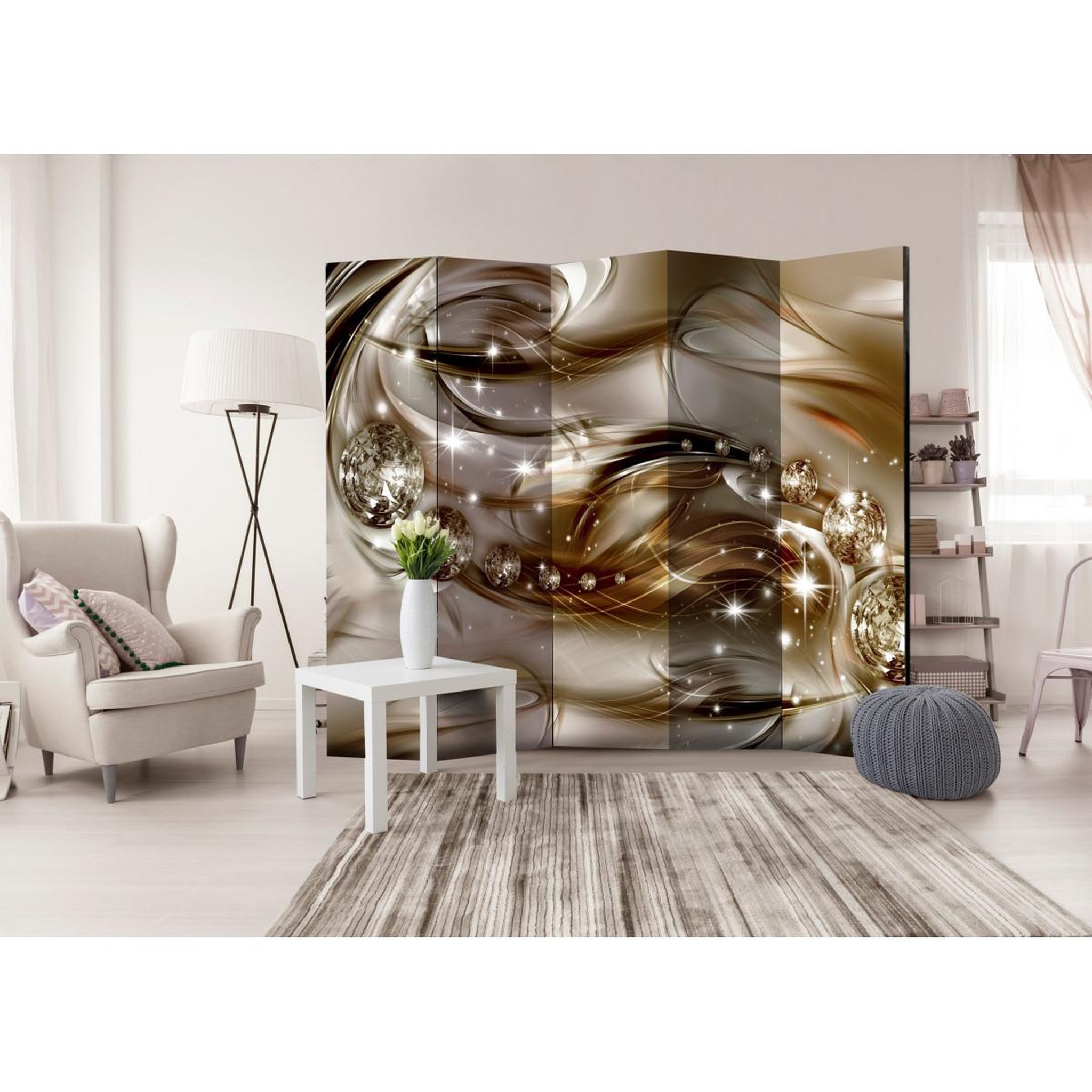 Voir la diapositive 2 : Paris Prix Paravent 5 volets  chocolate tide  172x225cm