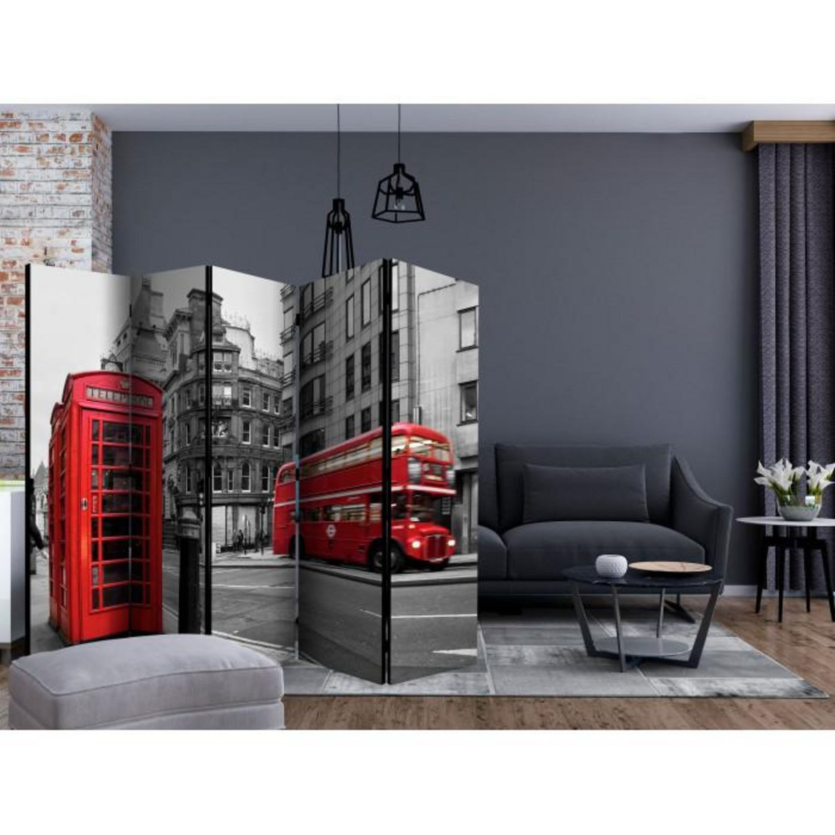 Paris Prix Paravent 5 Volets  London Icons  172x225cm