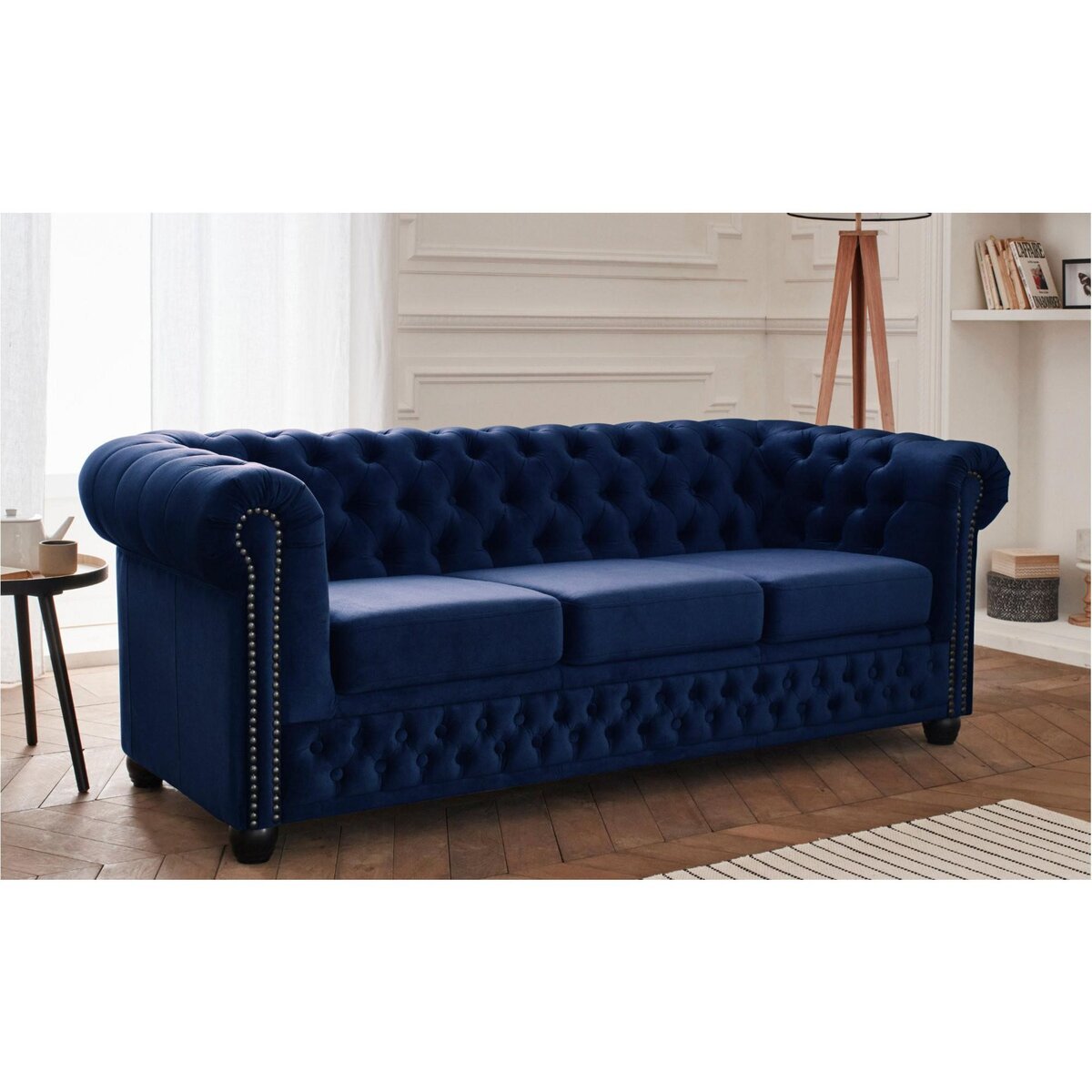LISA DESIGN William - canapé chesterfield - 3 places - en velours