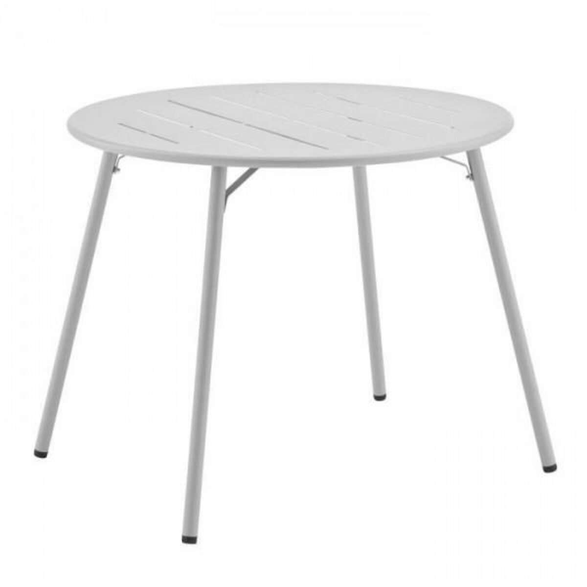MARKET24 Table de jardin ronde - 90 cm - Acier - Gris