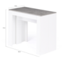 Voir la diapositive 5 : ID MARKET Table console extensible ORLANDO 10 personnes 235 cm bois blanc et effet  béton