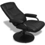 Voir la diapositive 5 : VIDAXL Fauteuil TV avec repose-pied Noir Similicuir