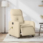 VIDAXL Fauteuil inclinable de massage electrique creme tissu