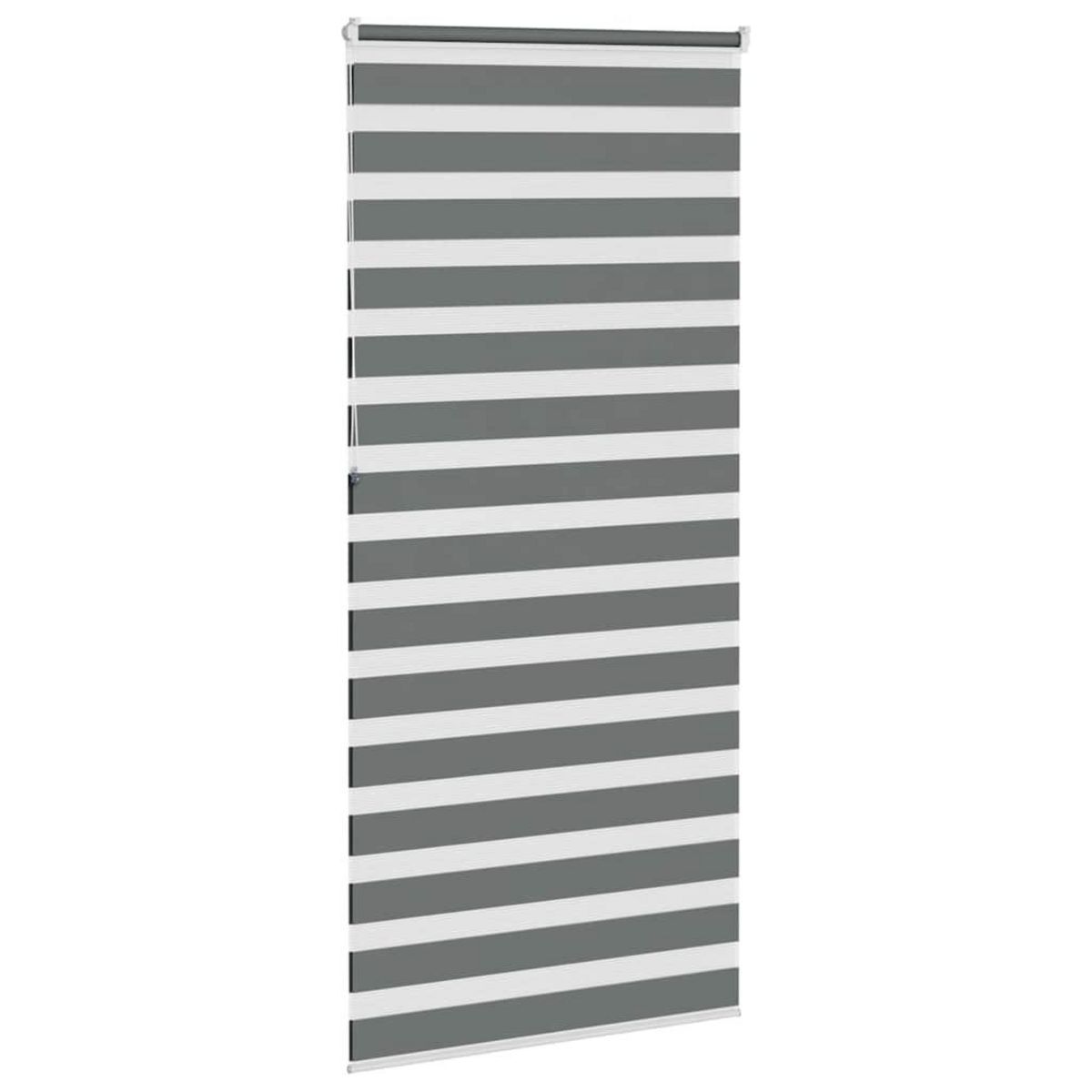 VIDAXL Store zebre gris fonce largeur du tissu 110,9 cm polyester
