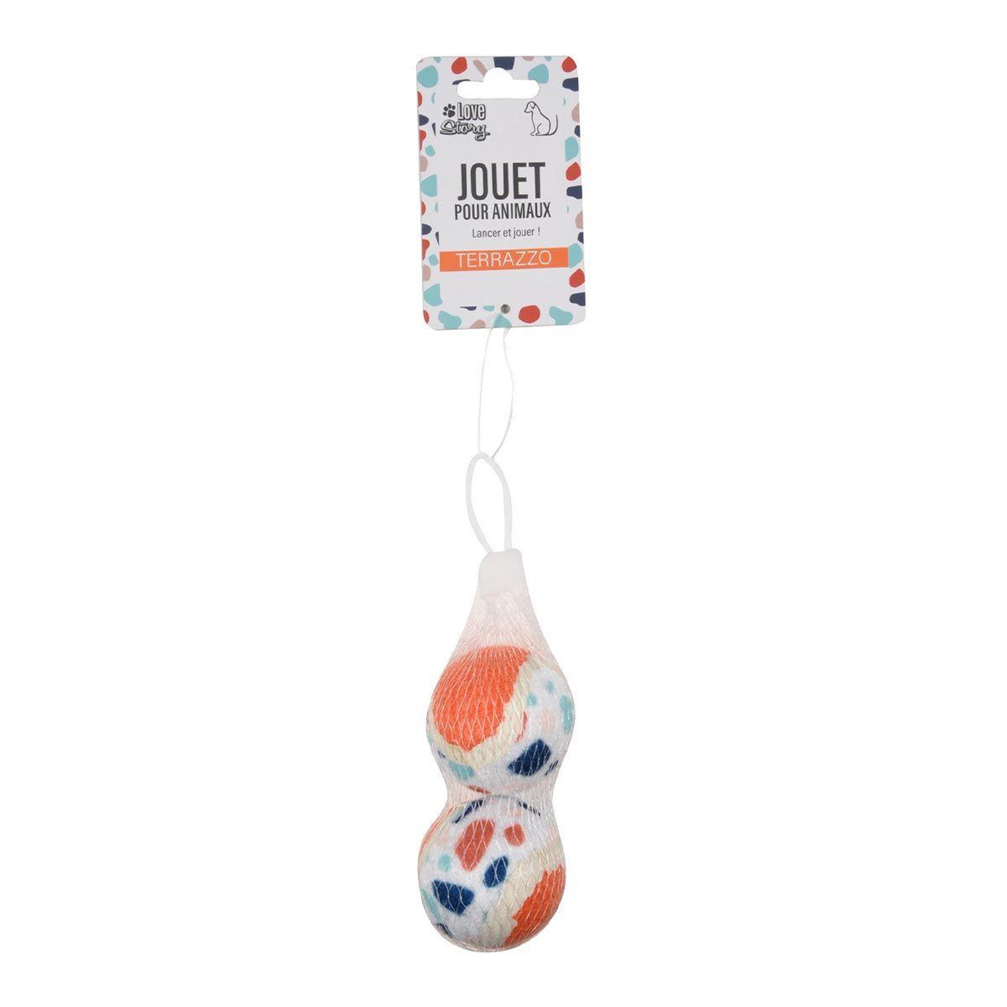 Voir la diapositive 3 : HOMEA Lot de 2 balles de tennis  terrazzo  5cm multicolore