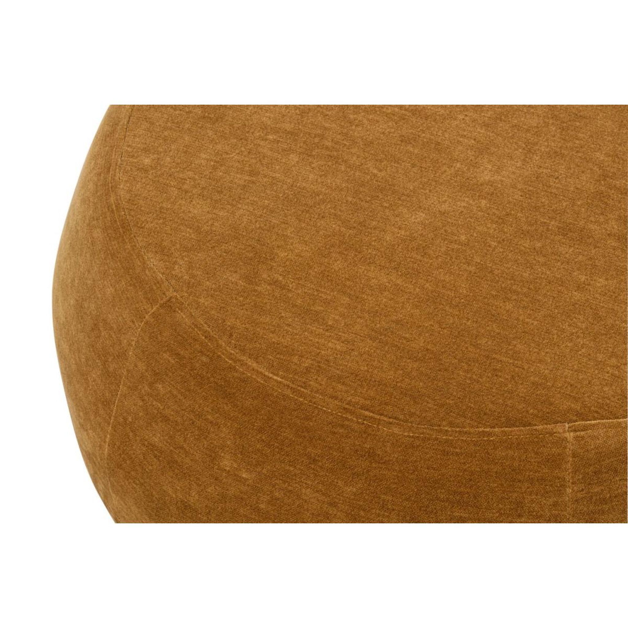 Voir la diapositive 2 : J-LINE Pouf rond en tissu  macaron  79cm moutarde