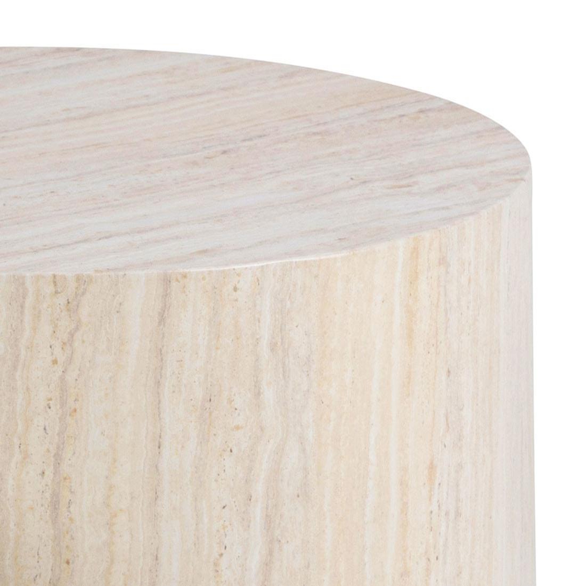Voir la diapositive 4 : LISA DESIGN Pueblo - lot de 2 tables basses rondes - effet travertin - 58 et 50 cm