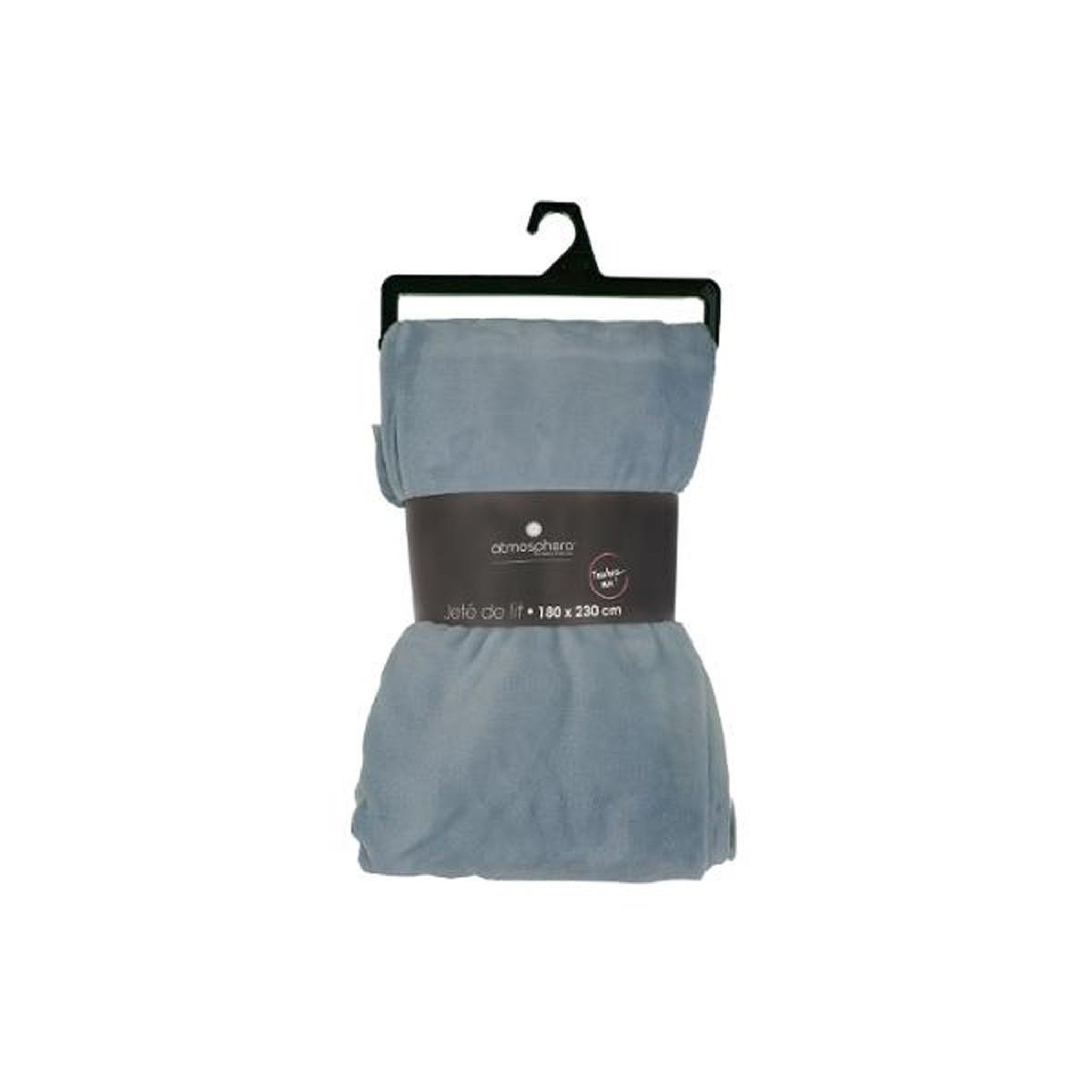 Voir la diapositive 4 : ATMOSPHERA Grand plaid en flanelle uni - 230x180 - bleu orage