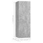 Voir la diapositive 6 : VIDAXL Meubles TV 2 pcs Gris beton 30,5x30x90 cm Bois d'ingenierie