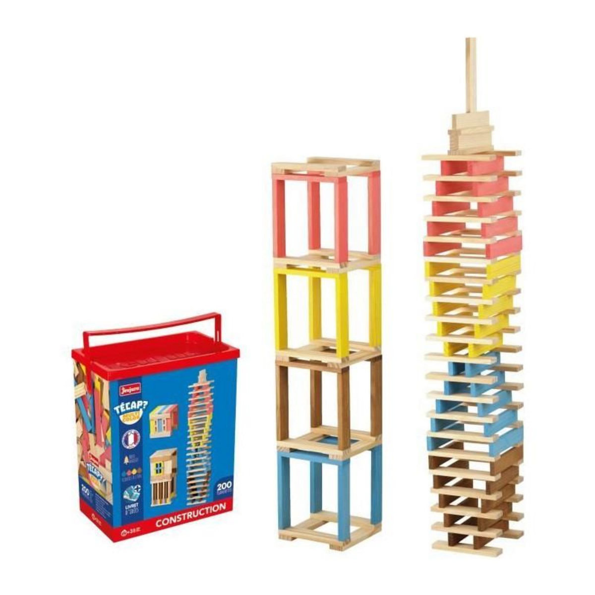 JeuJura Técap Multicolor - Jeu d'équilibre et de construction - JEUJURA - 200 pieces