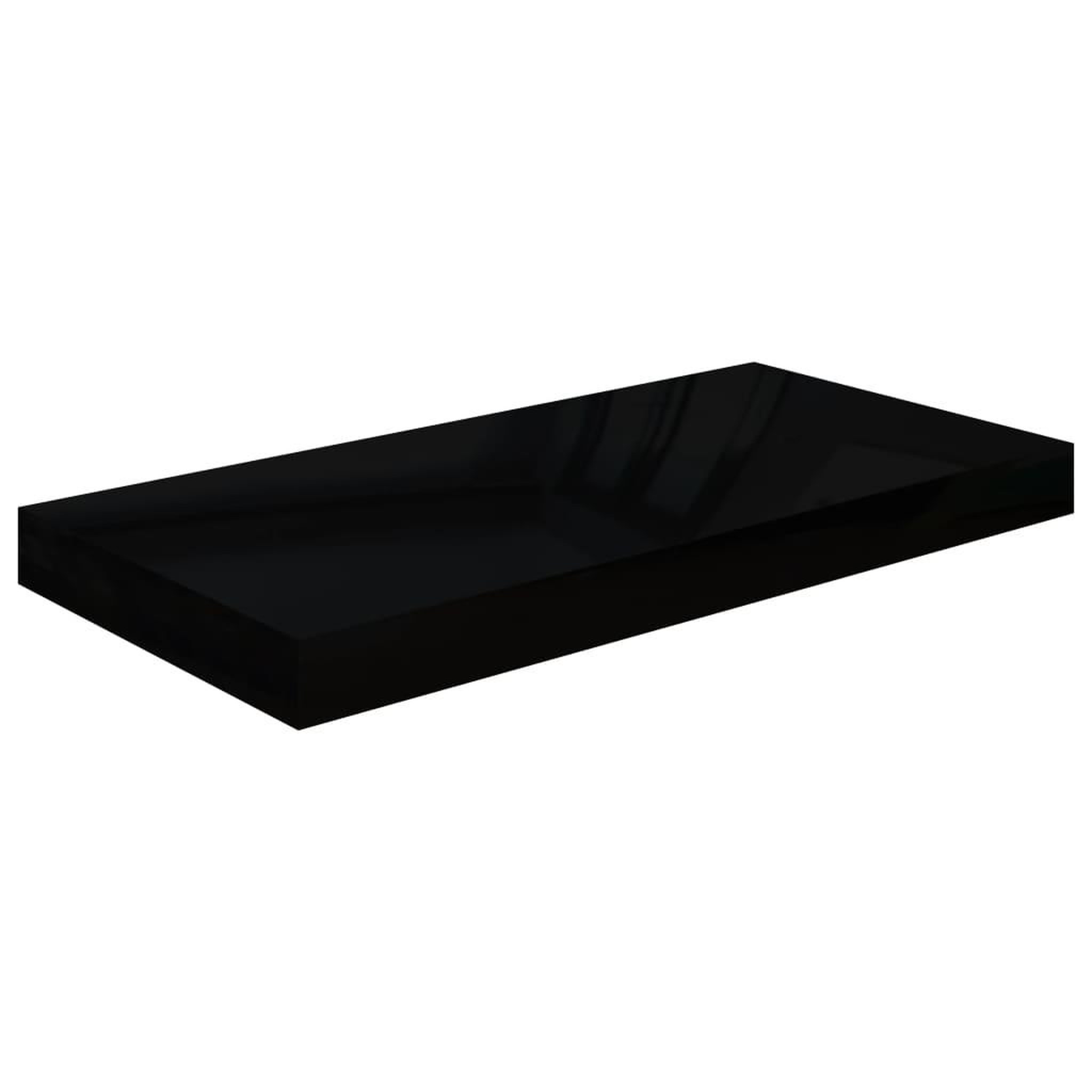 Voir la diapositive 1 : VIDAXL Etagere murale flottante Noir brillant 50x23x3,8 cm MDF