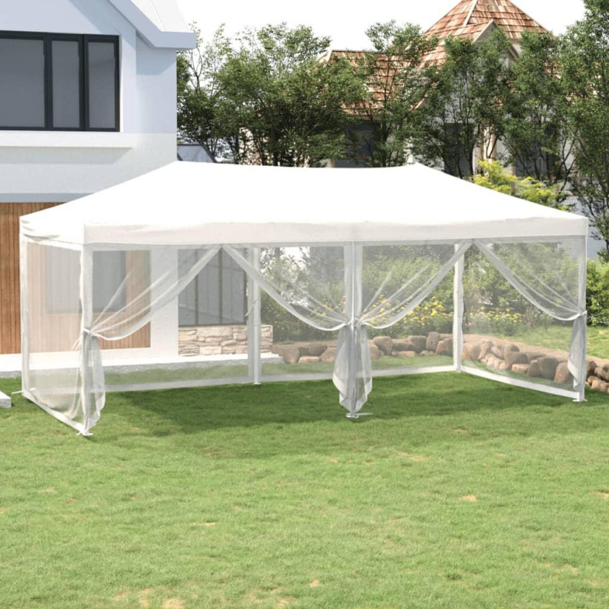 VIDAXL Tente de reception pliable avec parois Blanc 3x6 m