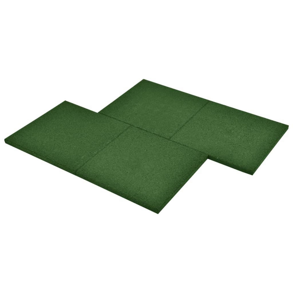 VIDAXL Carreaux de protection antichoc 6pcs Caoutchouc 50x50x3cm Vert