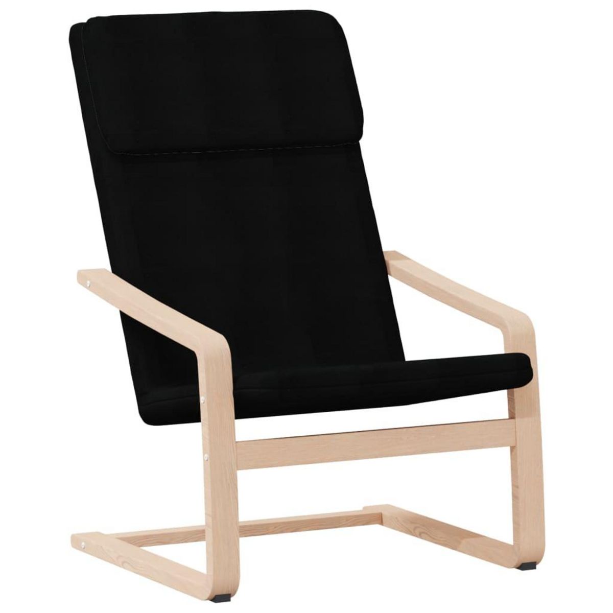 VIDAXL Chaise de relaxation avec repose-pied Noir Tissu