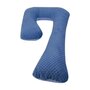  Coussin de maternité, Grossesse/Allaitement, Minky et Coton, forme en 7 bleu à crreaux – bleu